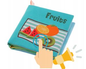 Měkká, šustící, kontrastní knížka pískací - Fruits (3)