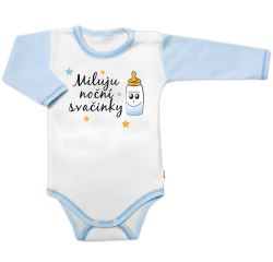 Body dl. rukáv s vtip. textem Baby Nellys, Miluju noční svačinky, kluk